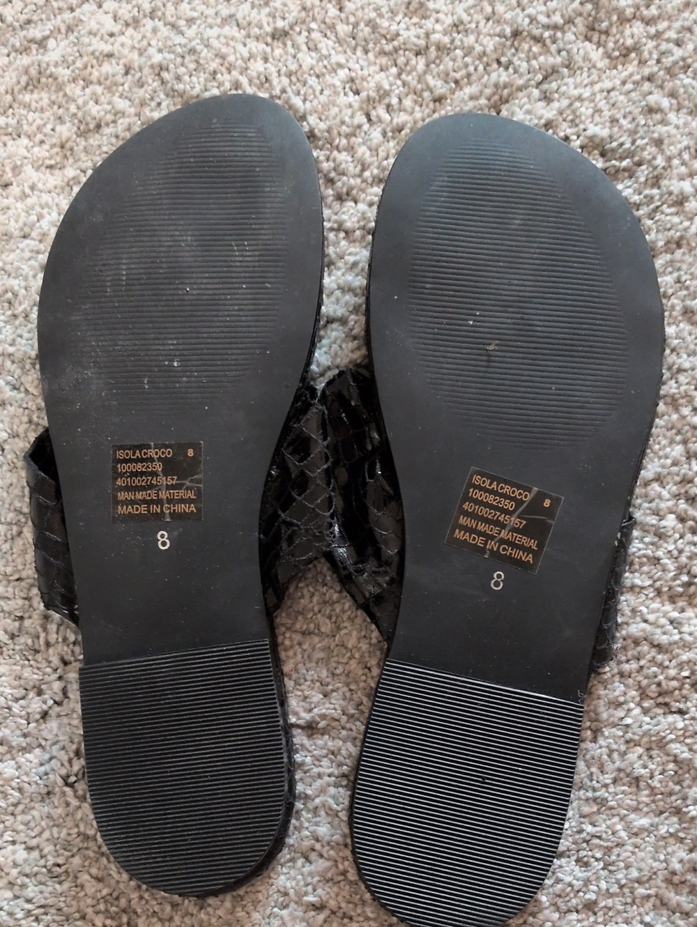 Chico's Isola Croco Black Sandals Size 8 - Picture 2 of 3